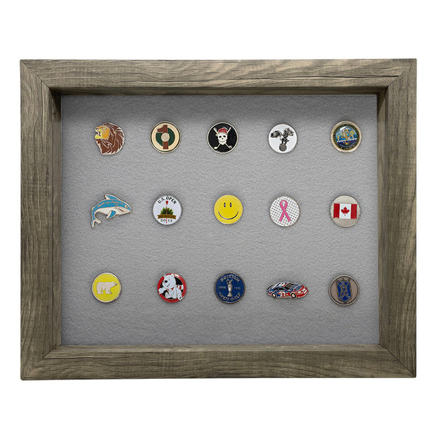 Shadow Box Ball Marker Display -- Gray/Gray