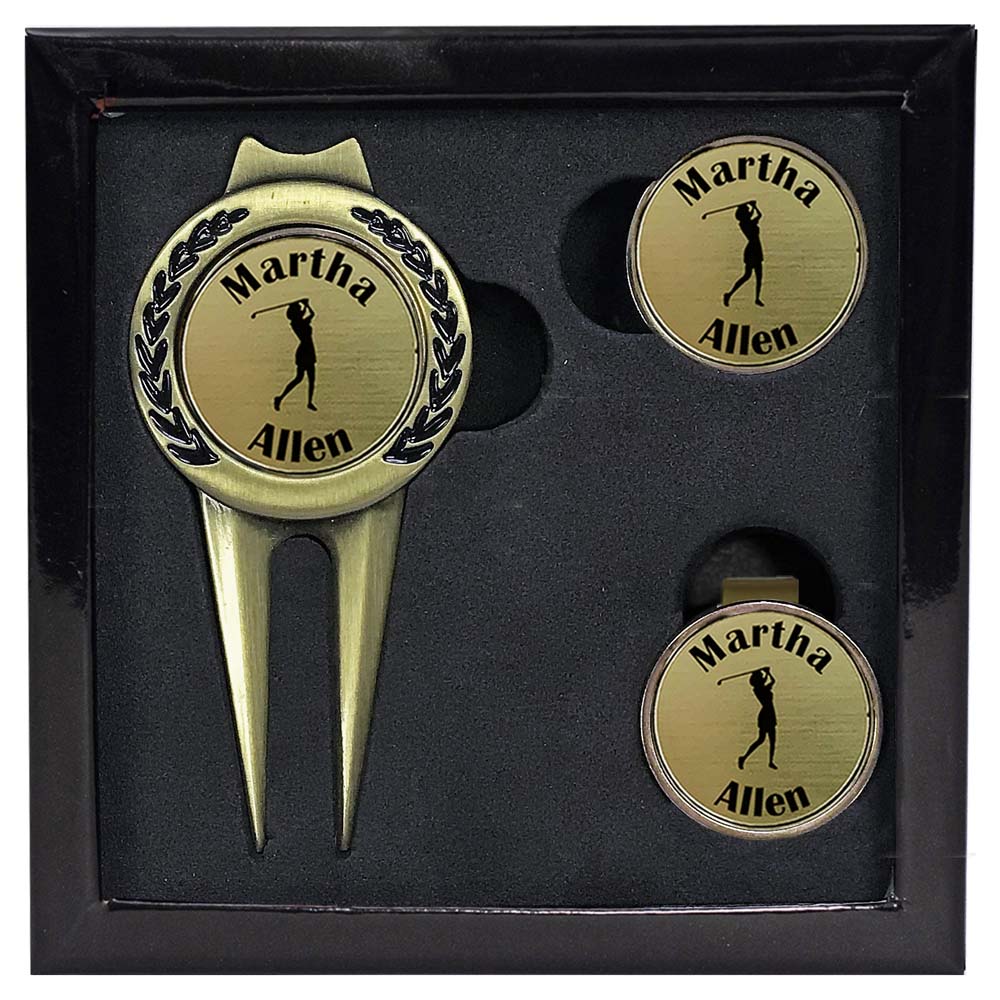 Personalized Divot Tool / Hat Clip Marker Set | Great Golf Memories