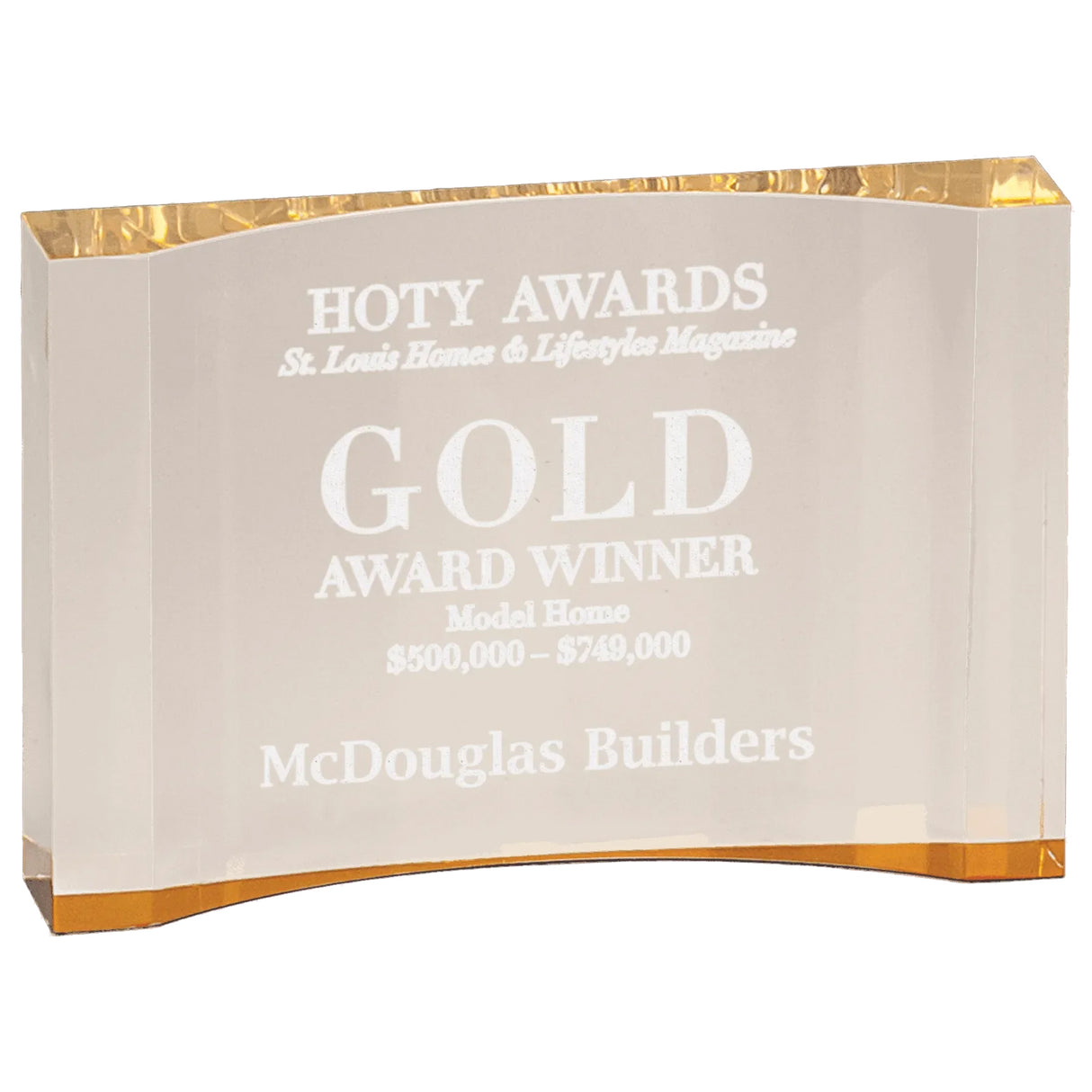 Color Acrylic Crescent Golf Award