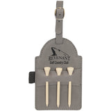 Custom Leatherette Bag Tag w/Wooden Tees