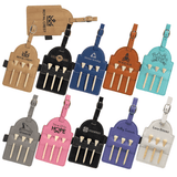 Custom Leatherette Bag Tag w/Wooden Tees