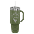 Custom  Stainless Steel 40oz Colored Travel Mug w/Straw