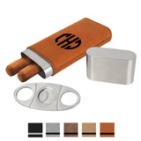 Customized Wrapped Cigar Case with Cutter