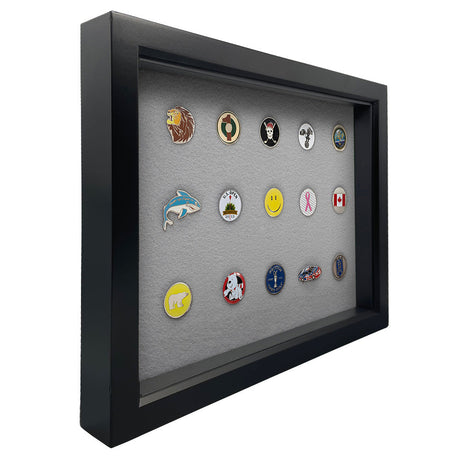 Shadow Box Ball Marker Display -- Black/Gray