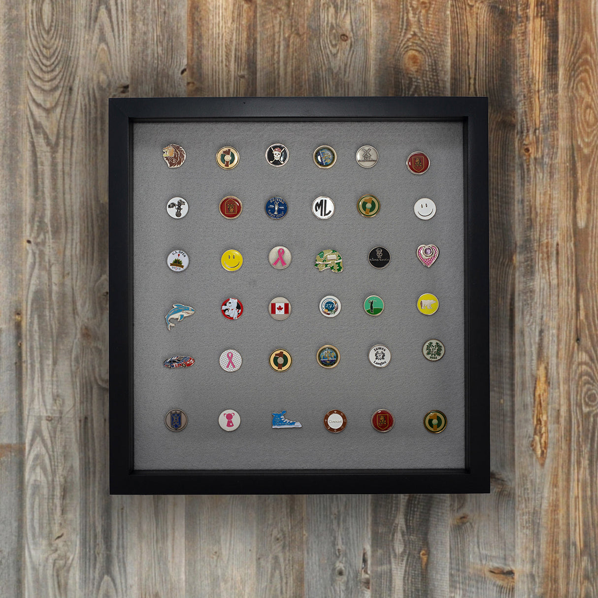 100 Golf Ball Marker Display -- Black/Gray