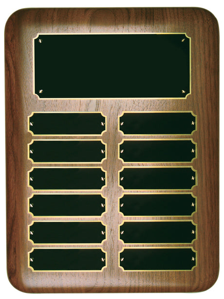 Elliptical Edge Genuine Walnut  Perpetual Plaque