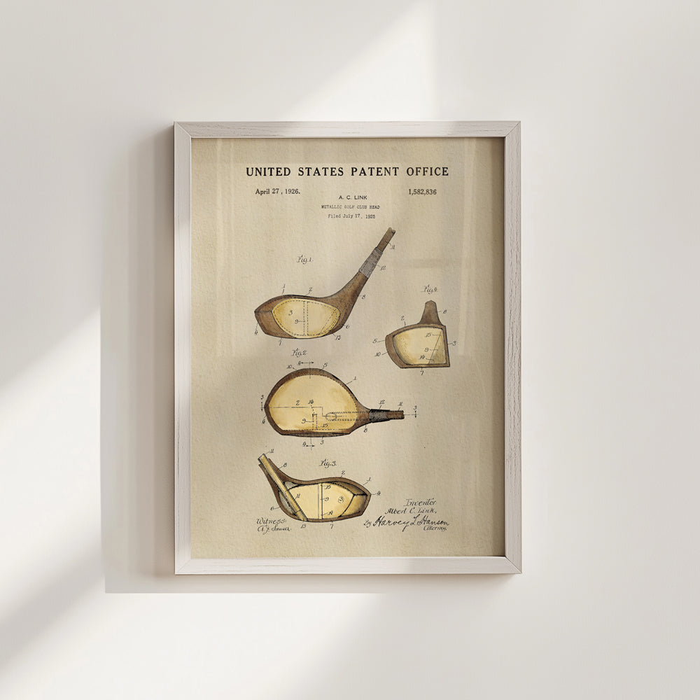 Golf Patent Print - Wood