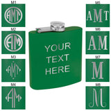 Personalized Stainless Steel 6oz Colored Flask