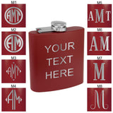 Personalized Stainless Steel 6oz Colored Flask