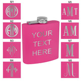 Personalized Stainless Steel 6oz Colored Flask
