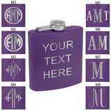 Personalized Stainless Steel 6oz Colored Flask