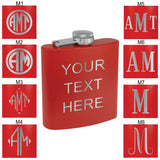 Personalized Stainless Steel 6oz Colored Flask