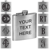 Personalized Stainless Steel 6oz Colored Flask