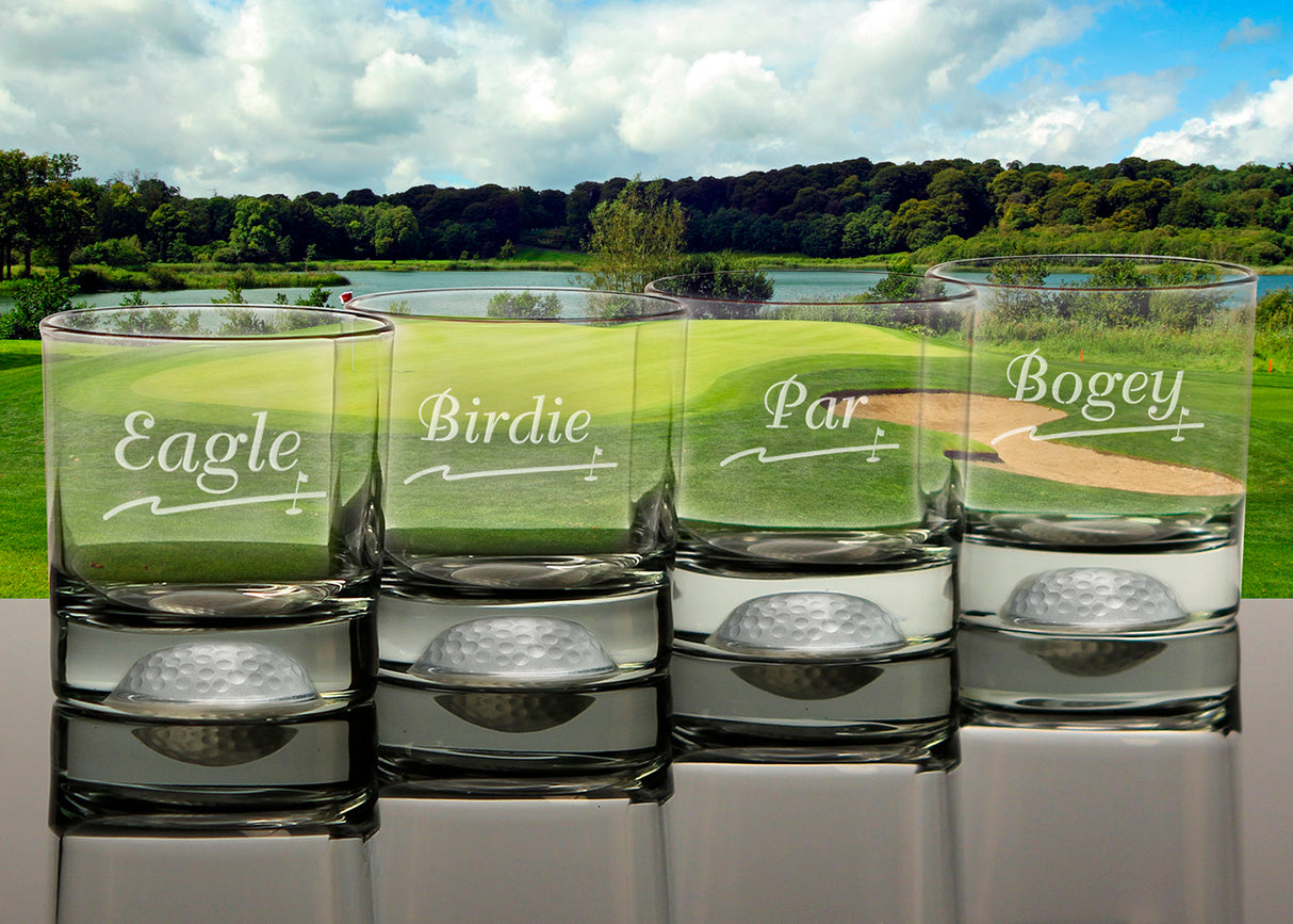 Fore Double Old Fashioned Golf Score Glasses
