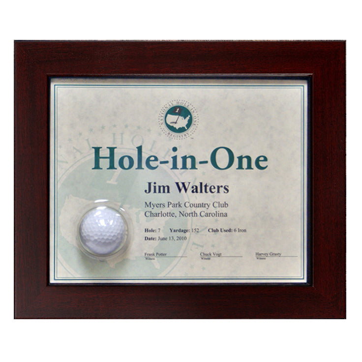 Framed Hole-In-One Certificate & Ball