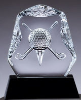 Golf Ball & Clubs Optical Crystal Award