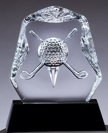 Golf Ball & Clubs Optical Crystal Award