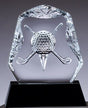 Golf Ball & Clubs Optical Crystal Award