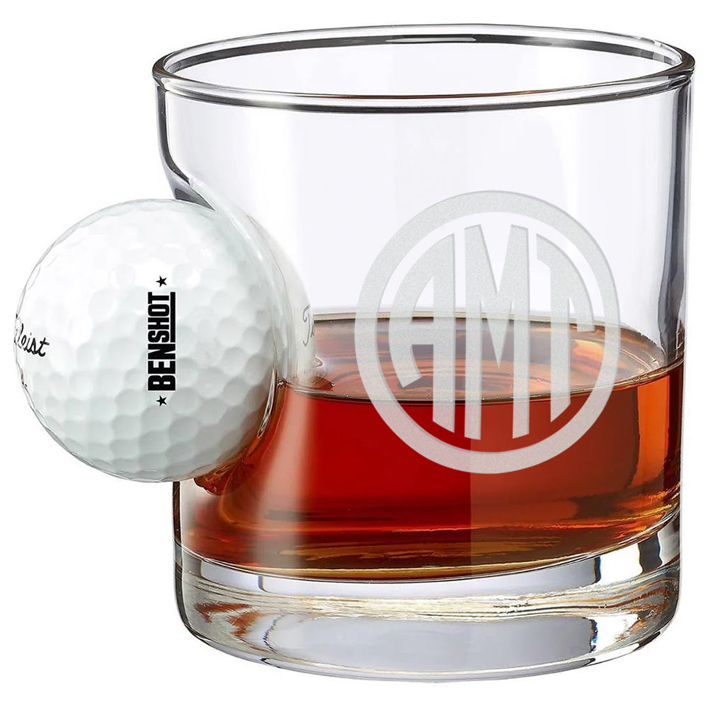 Personalized Golf Ball Rocks Glass