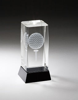 Golf Ball & Tee Optical Crystal Award