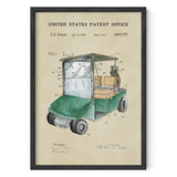 Golf Patent Print - Green Golf Cart