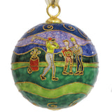 Golf Scene Cloisonne Ornament