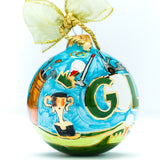 Handpainted Ceramic Golf Themed Ornament