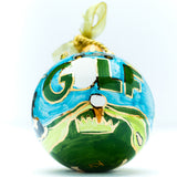 Handpainted Ceramic Golf Themed Ornament