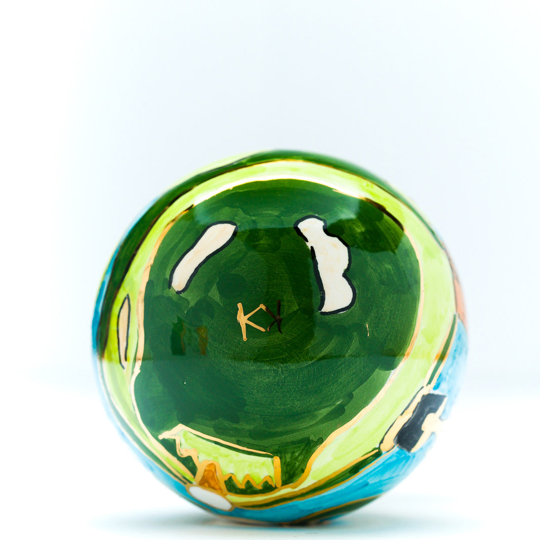 Handpainted Ceramic Golf Themed Ornament
