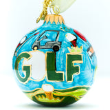 Handpainted Ceramic Golf Themed Ornament