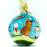 Handpainted Ceramic Golf Themed Ornament