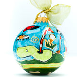 Handpainted Ceramic Golf Themed Ornament