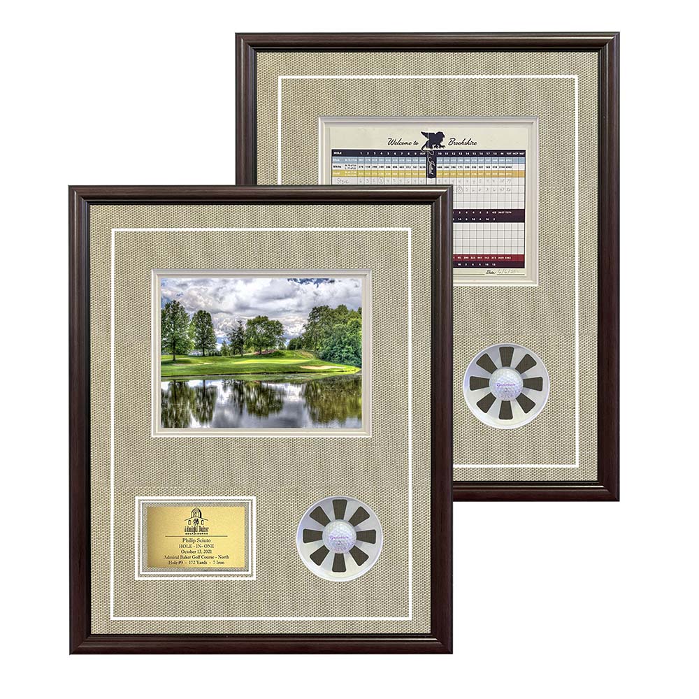Framed Photo/Scorecard and Ball Shadow Box