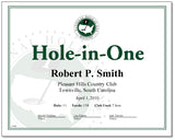 Hole in One Award Certificate