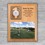 Hole In One Ball and Photo/Scorecard Plaque - Vertical