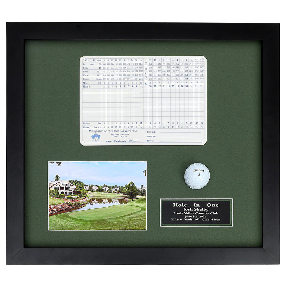 Hole-In-One Ball, Photo, and Scorecard Shadowbox