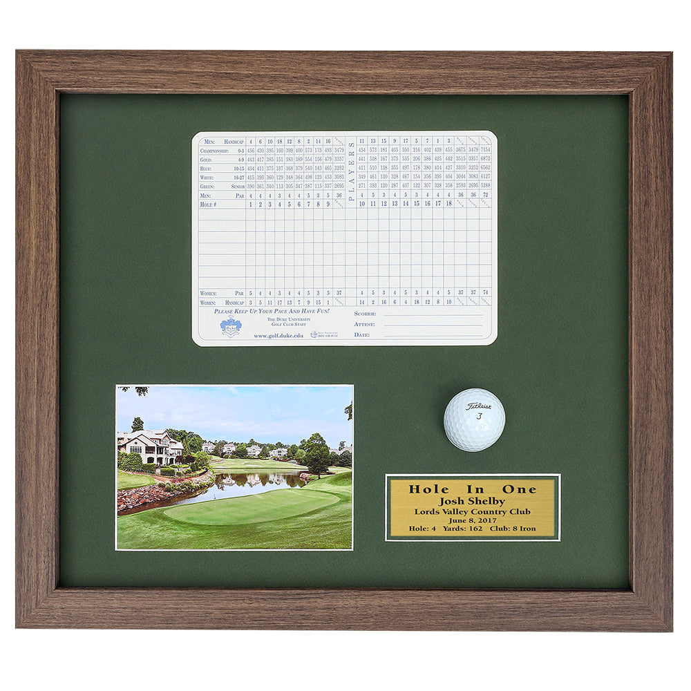 Hole-In-One Ball, Photo, and Scorecard Shadowbox