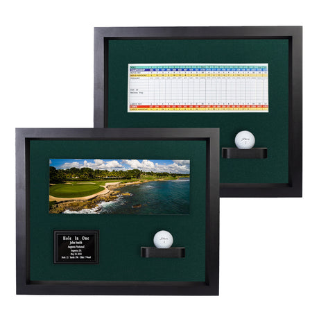 Hole-In-One Ball & Photo/Scorecard Shadowbox -- Black/Green