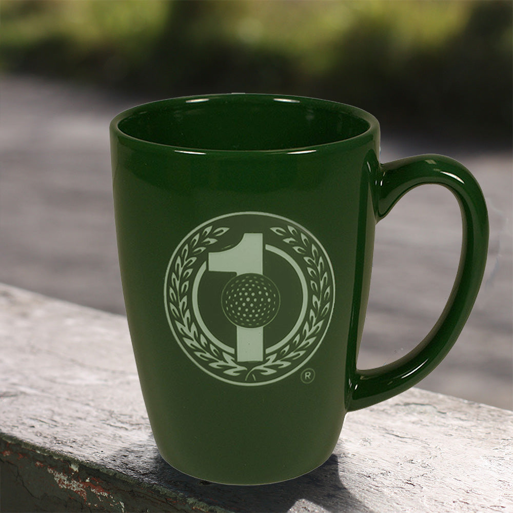 Lady Hole-In-One Cafe Mug -- Hole-In-One Logo