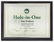 Hole-In-One Certificate Plaque -- Black