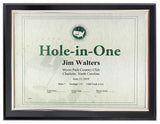 Hole-In-One Certificate Plaque -- Black