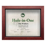 Hole-In-One Gray Shadow Box Certificate Frame -- Cherry