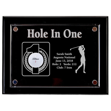 Hole-In-One Female 9x12 Floating Acrylic Plaque - Black