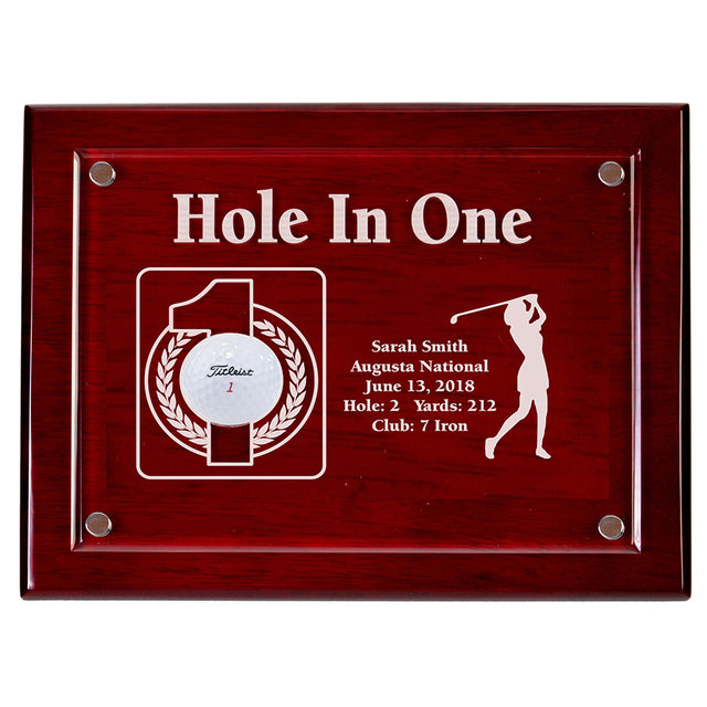 Hole-In-One Female 9x12 Floating Acrylic Plaque - Cherry