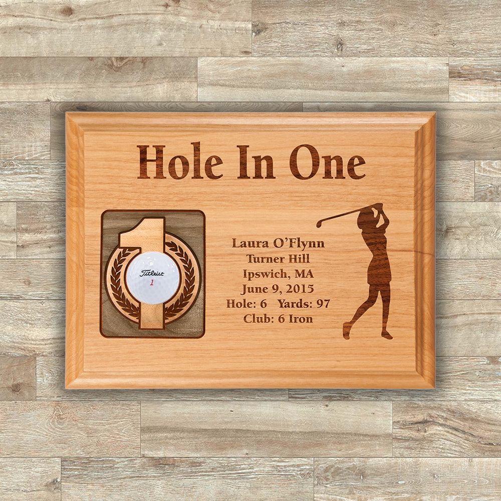 Hole-In-One Female Laser Etched Plaque