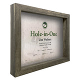 Hole-In-One Gray Shadow Box Certificate Frame