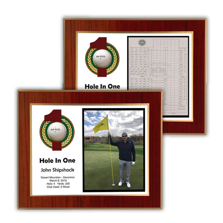 Hole In One Horizontal Laminated Plaque -- Red Mahogany