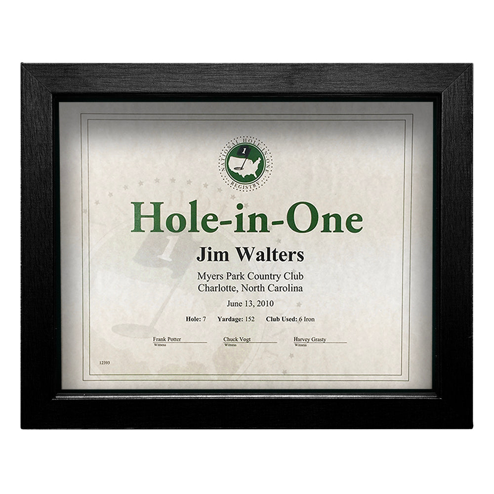 Hole-In-One Gray Shadow Box Certificate Frame