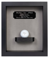 Hole-In-One Shadowbox with Ball Shelf-Walnut -- Black/Gray