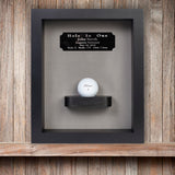 Hole-In-One Shadowbox with Ball Shelf-Walnut -- Black/Gray